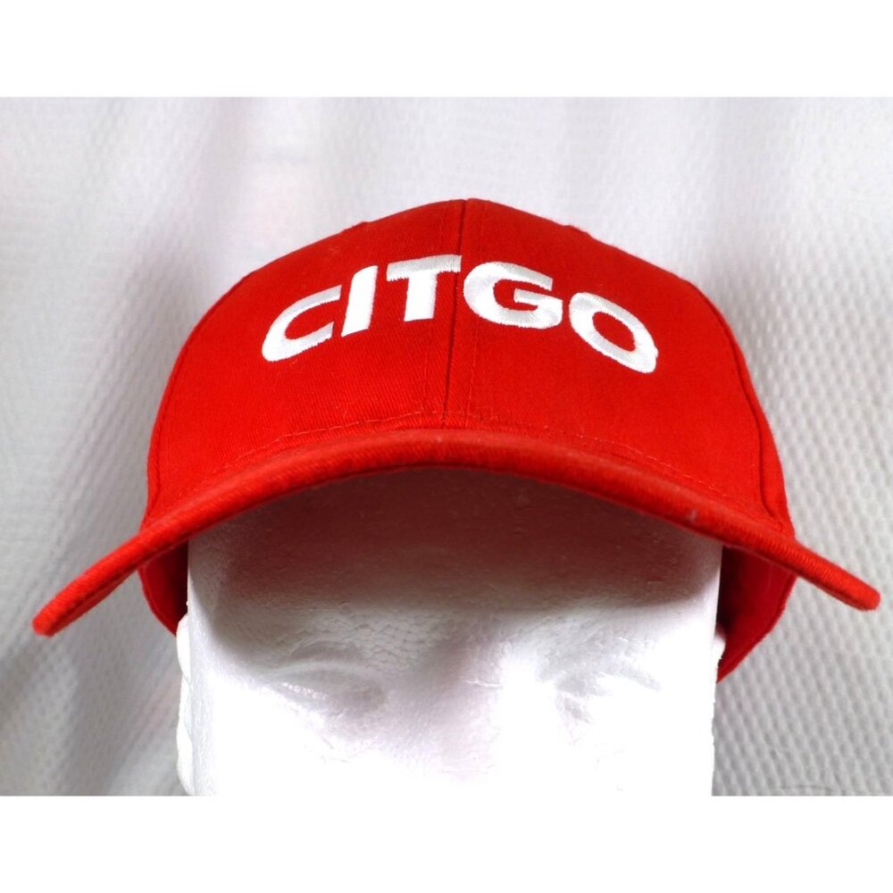 Citgo Red Adjustable Baseball Cap With Embroidered Logo For Adults